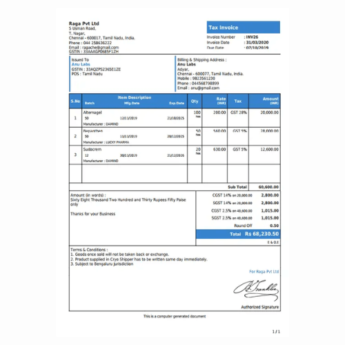 invoice making zerobooks